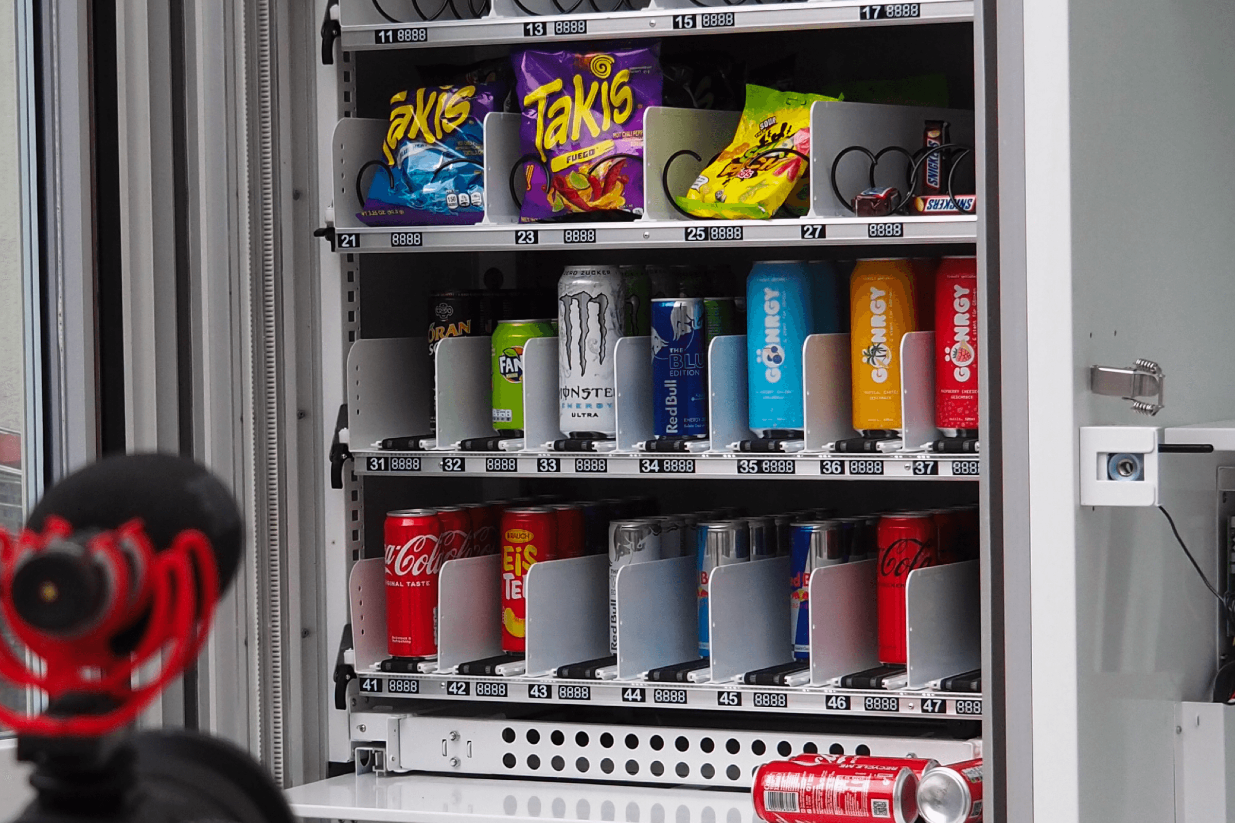 Vending Machine filled with snacks and drinks